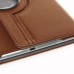 360 Degree Rotation Jean Fabric Wake/Sleep Flip Stand Smart Cover with Card Slot for iPad Air - Brown