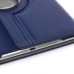 360 Degree Rotation Jean Fabric Wake/Sleep Flip Stand Smart Cover with Card Slot for iPad Air - Dark Blue