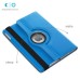 360 Degree Rotation Jean Fabric Wake/Sleep Flip Stand Smart Cover with Card Slot for iPad Air - Light Blue
