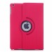 360 Degree Rotation Jean Fabric Wake/Sleep Flip Stand Smart Cover with Card Slot for iPad Air - Magenta