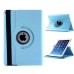 360 Rotating Folio Lychee Grain Wake / Sleep Leather Flip Swivel Stand Case Cover With Elastic Belt For iPad Air 2 (iPad 6) - Blue