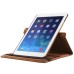 360 Rotating Folio Lychee Grain Wake / Sleep Leather Flip Swivel Stand Case Cover With Elastic Belt For iPad Air 2 (iPad 6) - Brown
