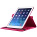 360 Rotating Folio Lychee Grain Wake / Sleep Leather Flip Swivel Stand Case Cover With Elastic Belt For iPad Air 2 (iPad 6) - Magenta