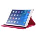 360 Rotating Folio Lychee Grain Wake / Sleep Leather Flip Swivel Stand Case Cover With Elastic Belt For iPad Air 2 (iPad 6) - Magenta