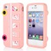 3D Animal on the Happy Bus Pattern Silicone Back Case Cover for iPhone 4 iPhone 4S - Pink