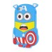 3D Captain America Design Silicone Case Cover for iPhone 5 iPhone 5s - Blue