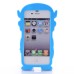 3D Cartoon Captain America Pattern Impact Resistant Silicone Jelly Cases Cover For iPhone 4S iPhone 4 - Blue