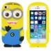 3D Cartoon Despicable Me Funny Double-Eyed Minions Saying Hi Pattern Soft Rubberized Silicone Shock-Absorbing Jelly Case Cover For iPhone 5s iPhone 5