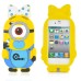 3D Cartoon Despicable Me Lovely One - Eyed Minions Wearing Bowknot Soft Rubberized Silicone Shock - Absorbing Jelly Case Cover For iPhone 4 iPhone 4S