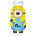 3D Cartoon Despicable Me Lovely One - Eyed Minions Wearing Bowknot Soft Rubberized Silicone Shock - Absorbing Jelly Case Cover For iPhone 4 iPhone 4S