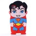3D Cartoon Superman Pattern Impact Resistant Silicone Jelly Cases Cover For iPhone 4S iPhone 4 - Red