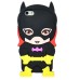 3D Cute Cartoon Bat Woman Pattern Impact Resistant Silicone Jelly Case Cover For iPhone 5 iPhone 5s - Black