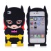 3D Cute Cartoon Batgirl Absorption Rubberized Silicone Jelly Case Cover For iPhone 4S iPhone 4 - Black