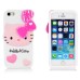 3D Cute Cartoon Hello Kitty  Bowknot Pattern Shock Absorption Soft Silicone Cases Cover For iPhone 5 iPhone 5s