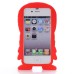 3D Cute Cartoon Spider Man Anti-Shock Rubberized Silicone Jelly Case Cover For iPhone 4S iPhone 4 - Red