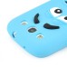 3D Cute M&M Pattern Silicone Rubberized Case Cover for Samsung Galaxy S3 - Blue