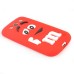 3D Cute M&M Pattern Silicone Rubberized Case Cover for Samsung Galaxy S3 - Red
