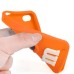 3D Cute M&M Pattern Silicone Rubberized Case Cover for iPhone 4 iPhone 4S - Orange