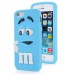 3D Cute M&M Pattern Silicone Rubberized Case Cover for iPhone 5 iPhone 5s - Blue