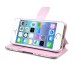 3D Deluxe Magnetic Bling Sparkling Encrusted Diamond Pearl Leather Flip Stand Case Cover With Card Slot  Holder For iPhone 5 iPhone 5s - Pink