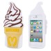 3D Ice Cream Silicone Case Cover for iPhone 4 iPhone 4S - Brown
