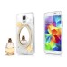 3D Luxurious Transparent Hard Back Case Cover with Cute Fancy Pearl - studded Mirror for Samsung Galaxy S5 G900