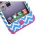 3 In 1 Anti-Shock Chevron And Anchor Pattern Plastic With Silicone Hybrid Case Cover For iPhone 4 iPhone 4S - Magenta