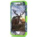 3 In 1 Armor Triple Layer Tree And Deer Grain PC And TPU Hybrid Defender Back Case for iPhone 6 / 6s - Green