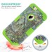3 In 1 Armor Triple Layer Tree Grain PC And TPU Hybrid Defender Back Case for iPhone 6 / 6s - Green