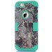 3 In 1 Armor Triple Layer Tree Trunk And Deer Grain PC And TPU Hybrid Defender Back Case for iPhone 6 / 6s Plus - Dark Green
