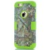 3 In 1 Armor Triple Layer Tree Trunk Grain PC And TPU Hybrid Defender Back Case for iPhone 6 / 6s Plus - Green