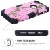 3 In 1 Armor Triple Layer Tree Trunk Grain PC And TPU Hybrid Defender Back Case for iPhone 6 / 6s Plus - Pink And Black