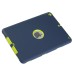 3 In 1 Fashion Silicone And Plastic Hybrid Case For iPad Air ( iPad 5 ) - Blue Silicone/ Green PC
