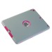 3 In 1 Fashion Silicone And Plastic Hybrid Case For iPad Air ( iPad 5 ) - Grey Silicone/Magenta PC