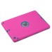 3 In 1 Fashion Silicone And Plastic Hybrid Case For iPad Air ( iPad 5 ) - Magenta Silicone/Blue PC