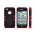 3 In 1 Heavy-Duty Impact Hybrid Silicone Hard Case Cover For iPhone 4 / 4S
