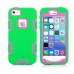 3 In 1 Snap-On High Impact Hybrid Rugged Defender Shockproof PC Rubber Hard Case Cover For iPhone 5s iPhone 5
