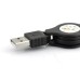 3 In 1 USB Retractable Charging Cable For iPhone iPod iPad Samsung - Black