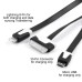3 In 1 USB To Lightning 30 Pin Micro USB Charger Cable Cord For iPhone 4S / 5 / 6 iPad 3 / 4 Samsung iPad Air 2 iPad Mini 3 - Black