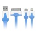 3 In 1 USB To Lightning 30 Pin Micro USB Charger Cable Cord For iPhone 4S / 5 / 6 iPad 3 / 4 Samsung iPad Air 2 iPad Mini 3 - Blue