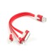 3 In 1 USB To Lightning 30 Pin Micro USB Charger Cable Cord For iPhone 4S / 5 / 6 iPad 3 / 4 Samsung iPad Air 2 iPad Mini 3 - Red
