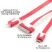 3 In 1 USB To Lightning 30 Pin Micro USB Charger Cable Cord For iPhone 4S / 5 / 6 iPad 3 / 4 Samsung iPad Air 2 iPad Mini 3 - Red