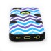 3 In 1 Zigzag Pattern Snap-On Shockproof High Impact Hybrid PC and Silicone Defender Case Cover for iPhone 5c - Black