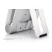 3 in 1 Foldable Metal Speaker Stand Power Charger For iPad/iPhone/iPod - Silver