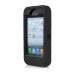 3 in 1 Shock-Absorption 360 Degree Rotating Finger Ring Stand Silicone And Plastic Hybrid Stand Case Cover for iPhone 4 iPhone 4S - Black