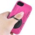 3 in 1 Shock-Absorption 360 Degree Rotating Finger Ring Stand Silicone And Plastic Hybrid Stand Case Cover for iPhone 4 iPhone 4S - Magenta