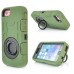 3 in 1 Shock-Absorption 360 Degree Rotating Finger Ring Stand Silicone & Plastic Hybrid Stand Case Cover for iPhone 5 iPhone 5s iPhone 5c - Army Green