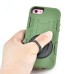 3 in 1 Shock-Absorption 360 Degree Rotating Finger Ring Stand Silicone & Plastic Hybrid Stand Case Cover for iPhone 5 iPhone 5s iPhone 5c - Army Green