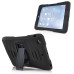 3 in 1 Shockproof Silicone & Plastic Hybrid Defender Stand Case Cover for iPad Air iPad 5 - Black