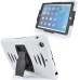 3 in 1 Shockproof Silicone & Plastic Hybrid Defender Stand Case Cover for iPad Air iPad 5 - White